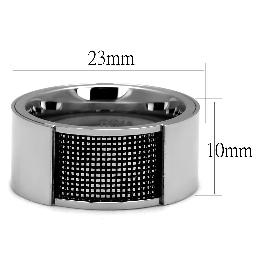 TK2923 - High polished (no plating) Stainless Steel Ring with Epoxy