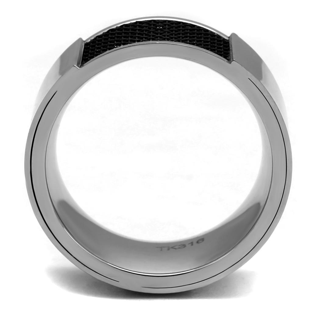 TK2923 - High polished (no plating) Stainless Steel Ring with Epoxy